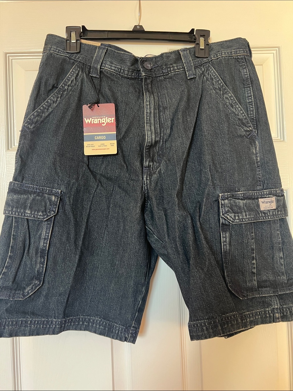 Wrangler Men's Dark Indigo Cargo Shorts